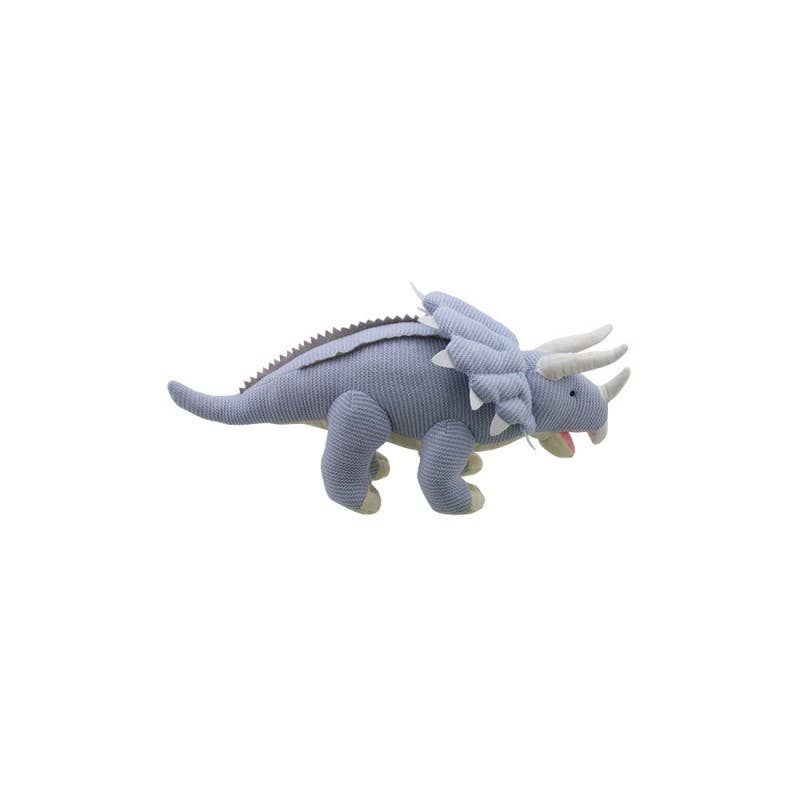 Wilberry Knitted: Triceratops (Blue - Small)